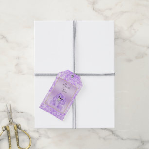 Niedliches lila Häschen-Kaninchen danken Ihnen Geschenkanhänger