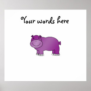 Niedliches lila Hippo Poster