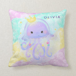 Niedliches Lila Jellyfish Girl Baby Kinderzimmer C Kissen