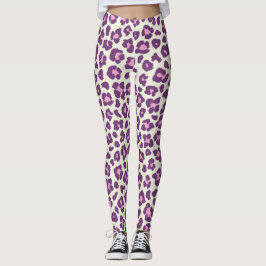 Niedliches Lila kühnes und schönes Leopard-Tier Leggings