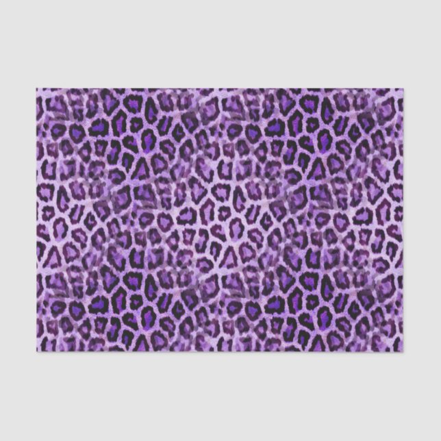 Niedliches Lila Leopard Animal Print Girl Party Seidenpapier (Vorderseite)