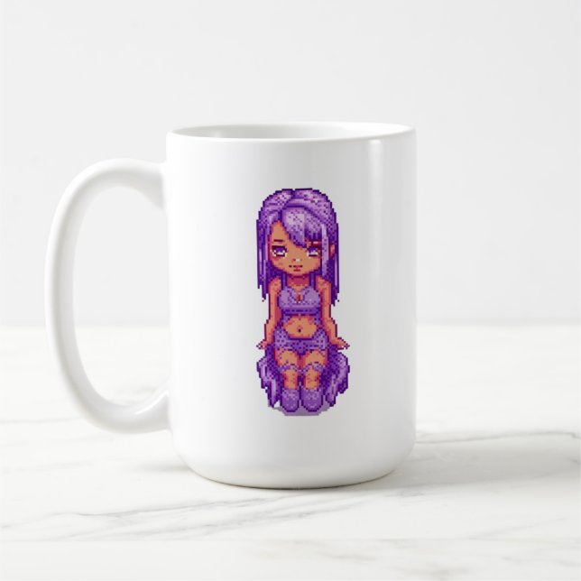 Niedliches lila Mädchen Kaffeetasse (Links)