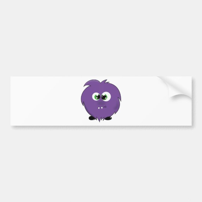 Niedliches lila Monster Autoaufkleber (Vorne)