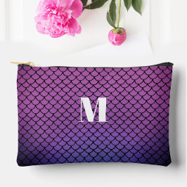 Niedliches Lila Ombre Gradient Mermaid Scales Mono Zubehörtasche