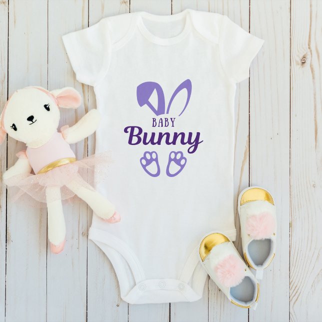 Niedliches Lila Osterbaby Bunny Rabbit Ohren Baby Strampler (Von Creator hochgeladen)