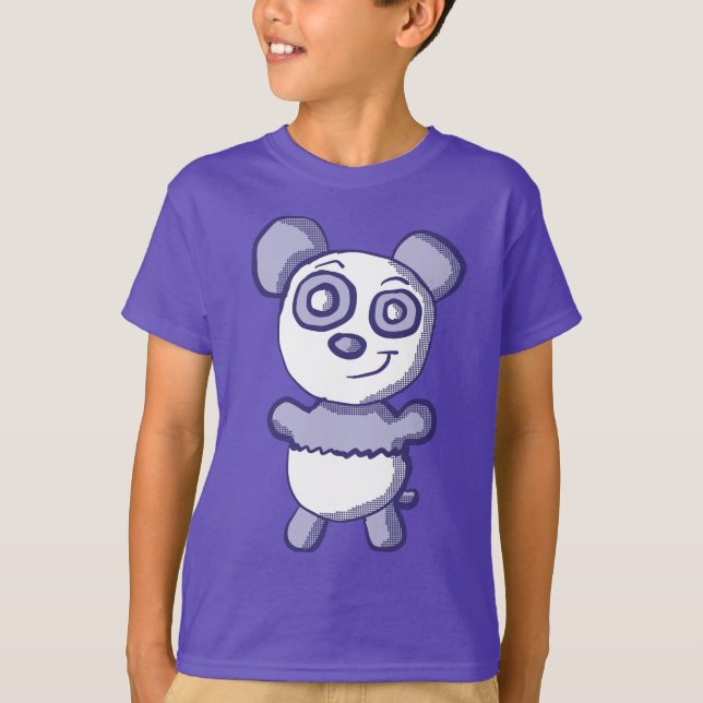 Niedliches lila Panda-Shirt T-Shirt (Vorderseite)