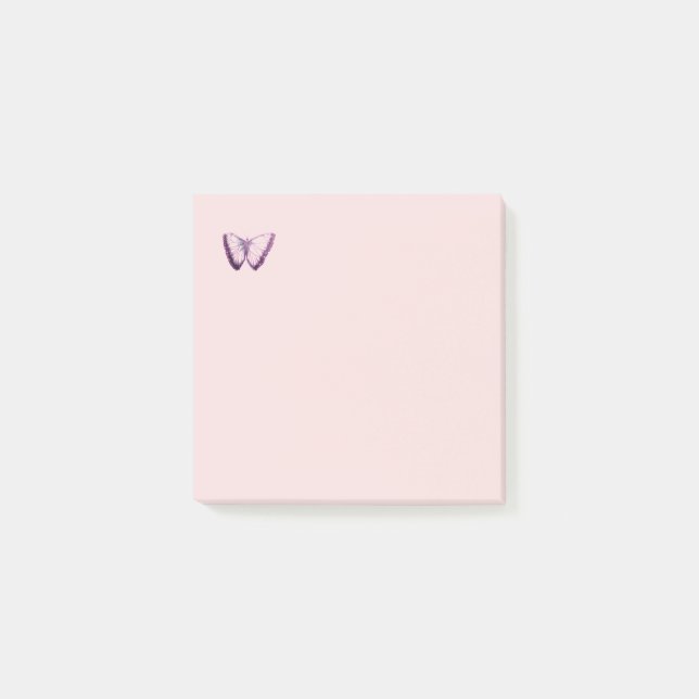 Niedliches Lila Schmetterlingsdesign Postit-Notize Post-it Klebezettel (Vorderseite)