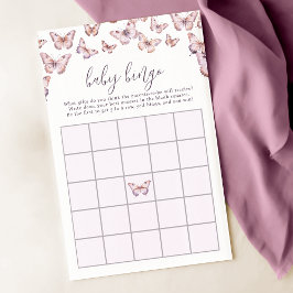 Niedliches Lila und rosa Butterfly Baby Bingo Game