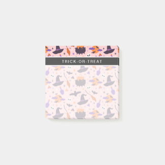 Niedliches Lila und rosa Halloween-Muster Post-it Klebezettel