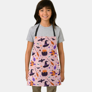Niedliches Lila und rosa Halloween-Muster Schürze