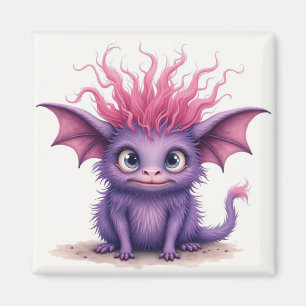 Niedliches Lila und rosa Monster Magnet