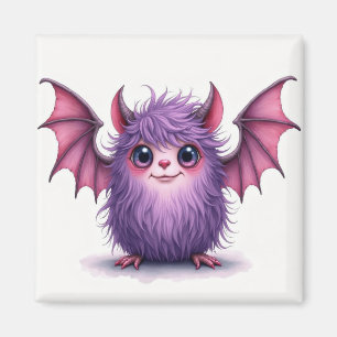 Niedliches Lila und rosa Monster Magnet