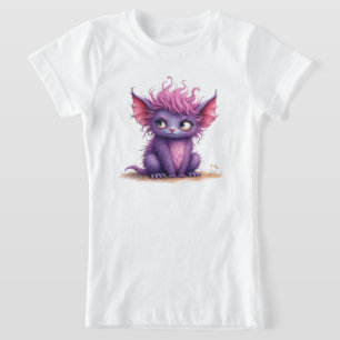 Niedliches Lila und rosa Monster T-Shirt