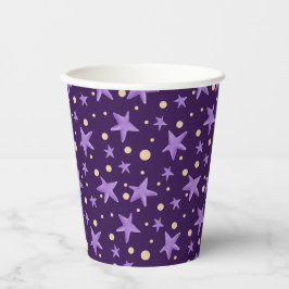 Niedliches Lila Violet Star Pattern Party Pappbecher