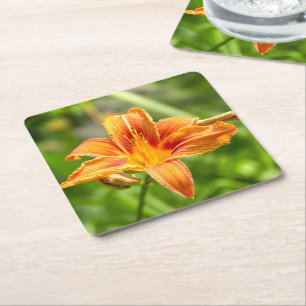 Niedliches Lily Blume Foto Rechteckiger Pappuntersetzer