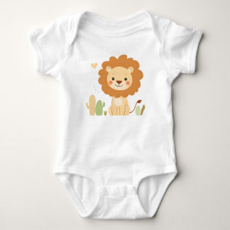 Niedliches Lion Baby Jersey Bodysuit Tierdesign Strampler