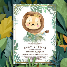 Niedliches Lion Baby Showthema Einladung