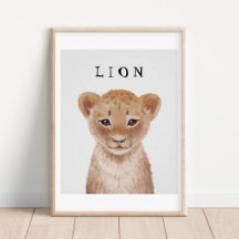 Niedliches Lion Cub Kids Poster mit individueller