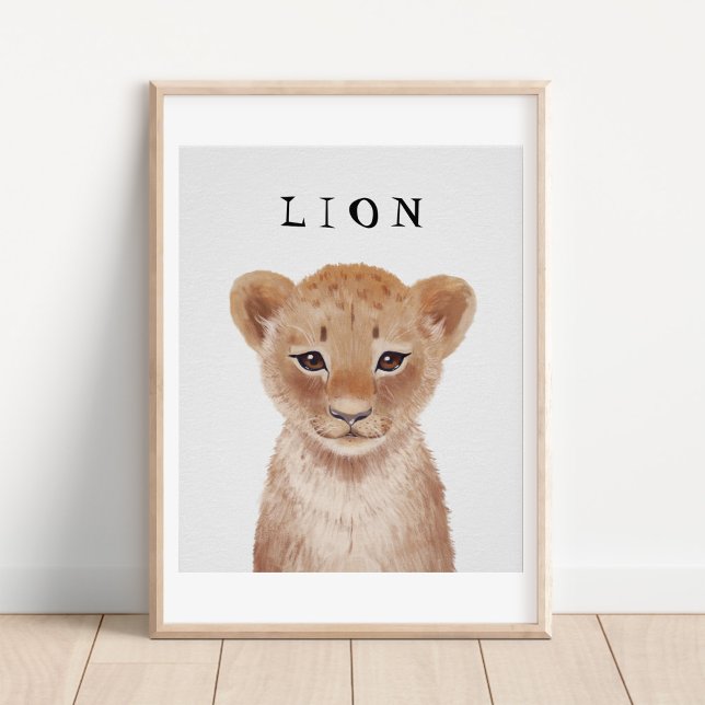 Niedliches Lion Cub Kids Poster mit individueller  (Von Creator hochgeladen)