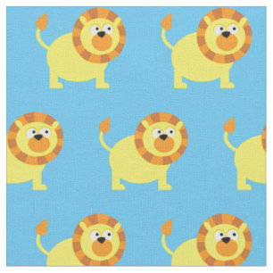 Niedliches Lion Kid Baby Kinderzimmer Light Blue B Stoff