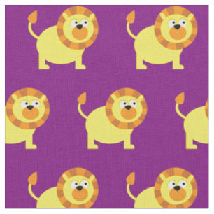 Niedliches Lion Kid Baby Kinderzimmer Lila Big Cat Stoff