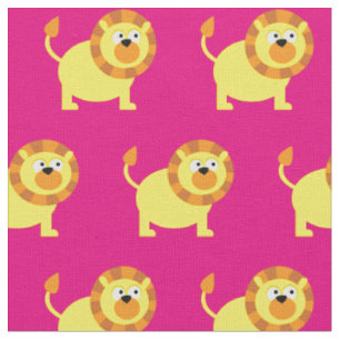 Niedliches Lion Kid Baby Kinderzimmer Pink Big Cat Stoff