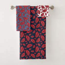 Niedliches Lippenmuster gemischt Badhandtuch Set