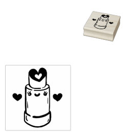 Niedliches Lipstick Herz Gummistempel