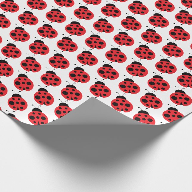 Niedliches Little Ladybug Wrapping Paper Geschenkpapier (Ecke)