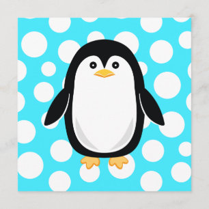 Niedliches Little Pinguin Polka Dot Black Krawatte Einladung