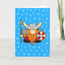 Niedliches Little Viking auf Viking Runes Blue Hin