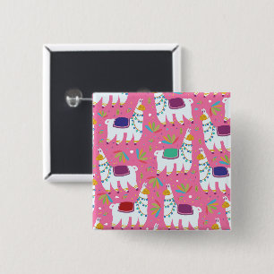 Niedliches Llama-Muster Button