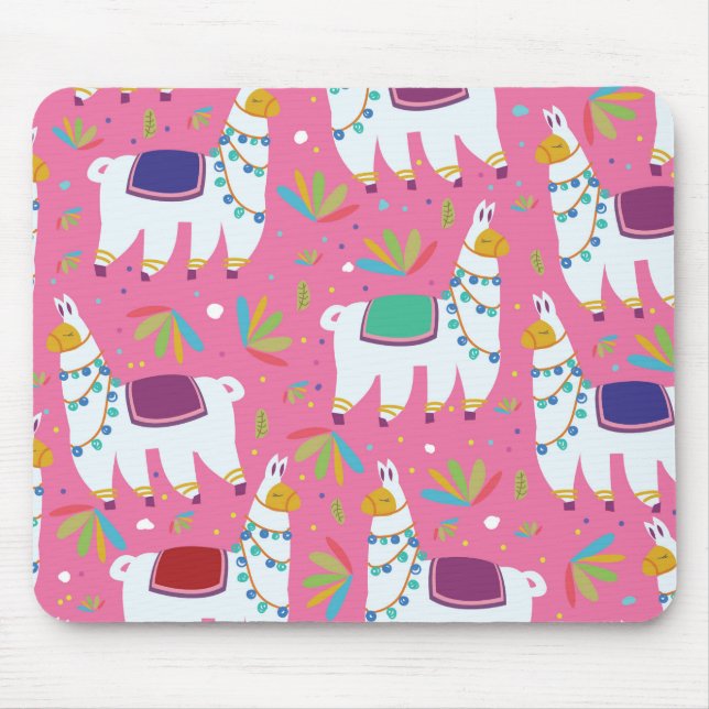 Niedliches Llama-Muster Mousepad (Vorne)