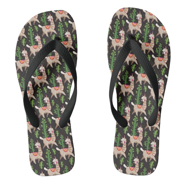 Niedliches Llamasmuster Flip Flops (Fußbett)