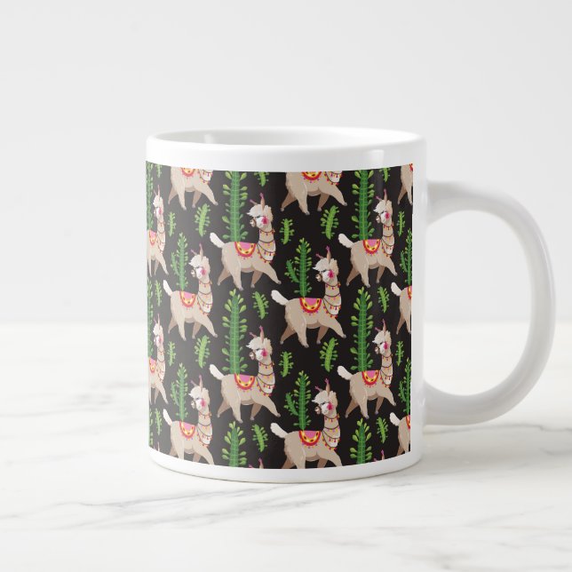 Niedliches Llamasmuster Jumbo-Tasse (Rechts)