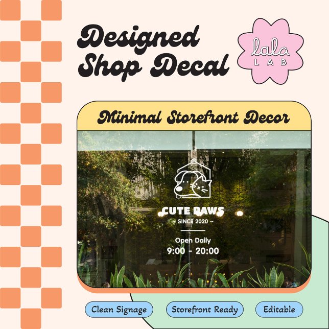 Niedliches Logo und Stundenfenster für den Tierhan Fensteraufkleber (Von Creator hochgeladen)