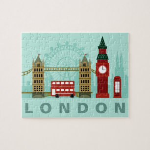 Niedliches Londoner Illustrationspuzzle Puzzle