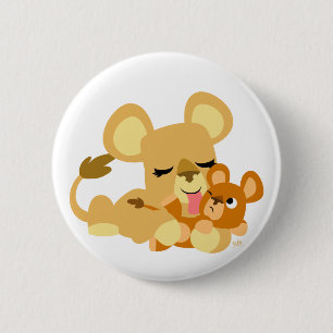 Niedliches Löwenbad Button