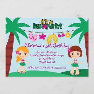 Niedliches Luau Party Geburtstagsparty Einladungen