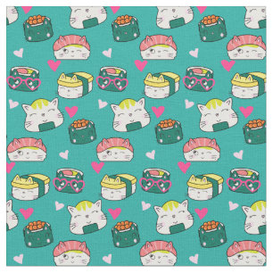 Niedliches Lucky Cat Pattern Stoff