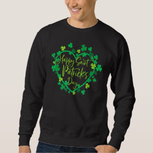 Niedliches Lucky Heart Kleeblatt Happy St Patricks Sweatshirt