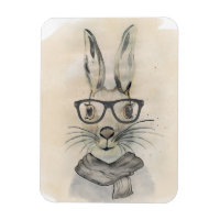 Niedliches lustiges Aquarellbunny mit Brille und S