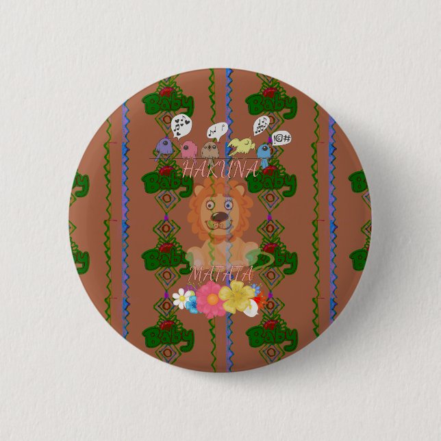 Niedliches lustiges Baby Lion King Hakuna Matata n Button (Vorderseite)
