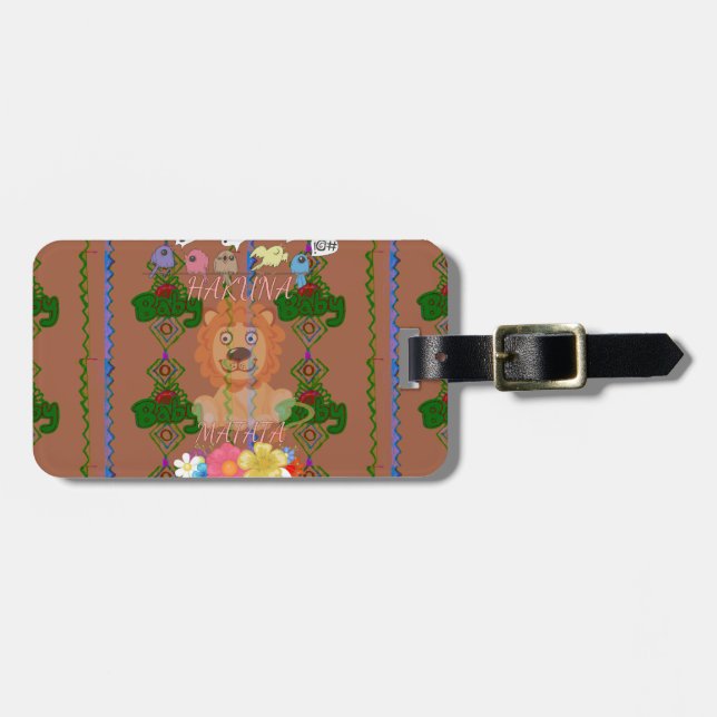 Niedliches lustiges Baby Lion King Hakuna Matata n Gepäckanhänger (Vorderseite horizontal)