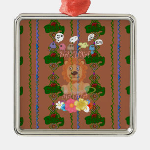 Niedliches lustiges Baby Lion King Hakuna Matata n Silbernes Ornament