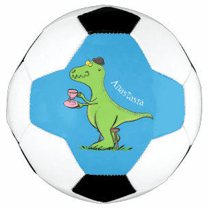 Niedliches, lustiges Grün zum Rex-Dinosaurier-Cart Fußball