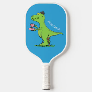 Niedliches, lustiges Grün zum Rex-Dinosaurier-Cart Pickleball Schläger