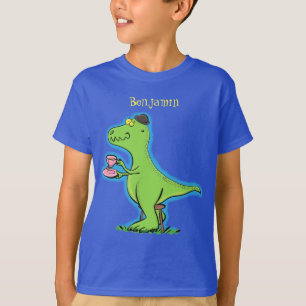 Niedliches, lustiges Grün zum Rex-Dinosaurier-Cart T-Shirt