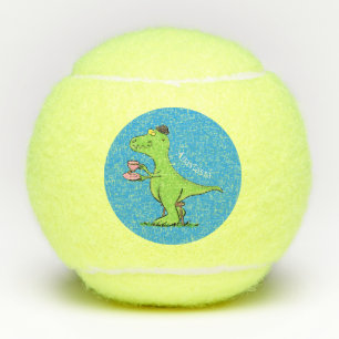 Niedliches, lustiges Grün zum Rex-Dinosaurier-Cart Tennisbälle