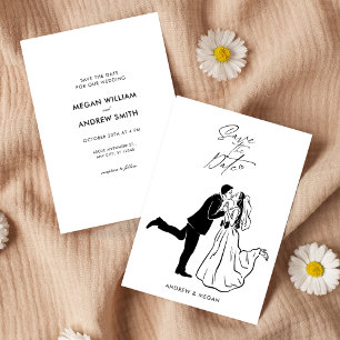 Niedliches lustiges, minimalistisches niedliches H Save The Date